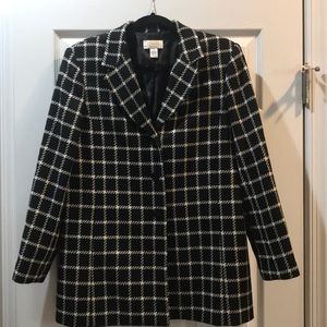 Talbots Black / White Jacket. Size 12 Petite.